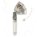 Hand shower with turbine fan gold
