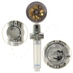 Hand shower with turbine fan gold