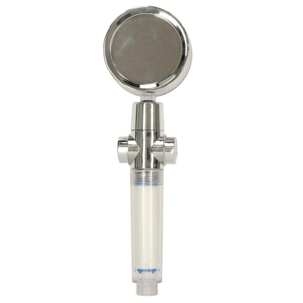 Hand shower with turbine fan gold