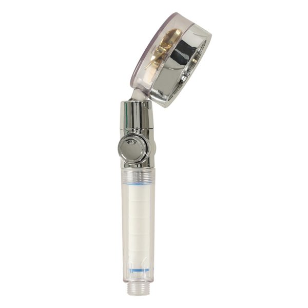 Hand shower with turbine fan gold
