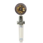 Hand shower with turbine fan gold