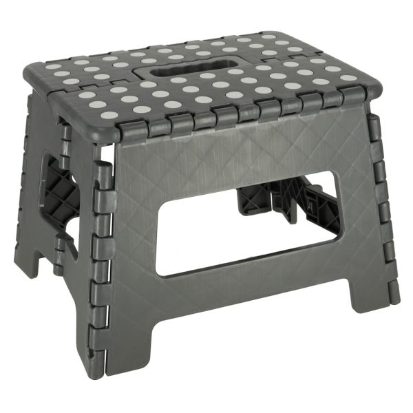 Non-slip folding stool 22cm dark grey