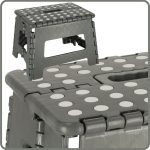 Non-slip folding stool 22cm dark grey