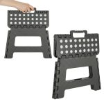Non-slip folding stool 22cm dark grey
