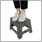 Non-slip folding stool 22cm dark grey