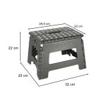 Non-slip folding stool 22cm dark grey