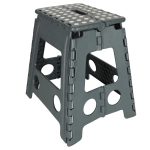 Non-slip folding stool 39cm grey