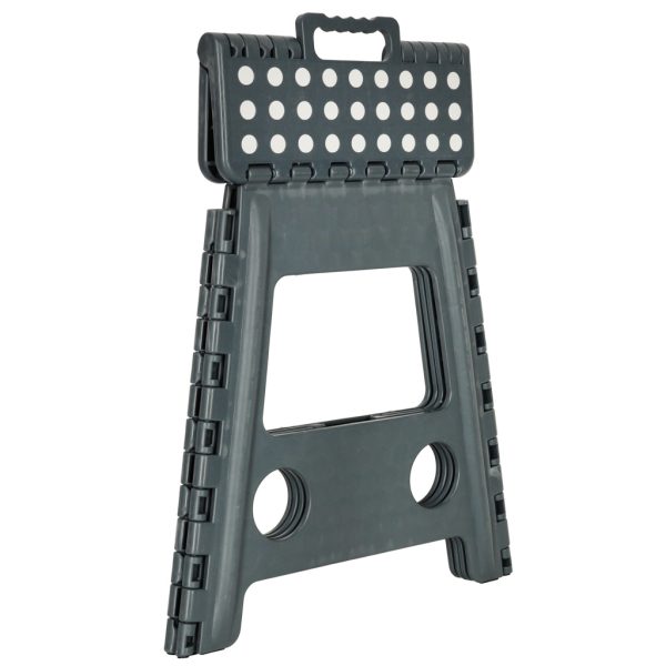 Non-slip folding stool 39cm grey