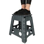 Non-slip folding stool 39cm grey
