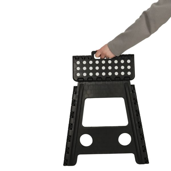 Non-slip folding stool 39cm black
