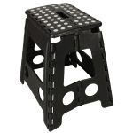 Non-slip folding stool 39cm black