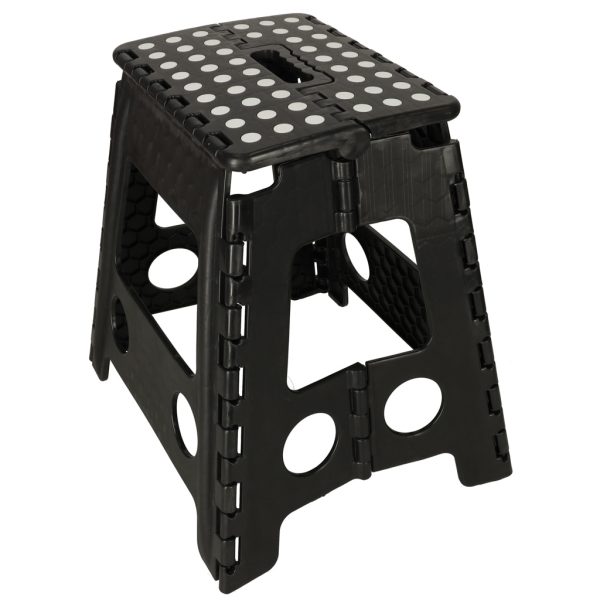 Non-slip folding stool 39cm black