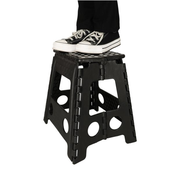 Non-slip folding stool 39cm black