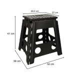 Non-slip folding stool 39cm black