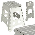 Non-slip folding stool high 39cm light grey