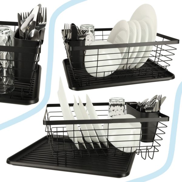 Dish drying rack for countertop drayer black