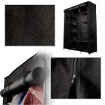 Fabric folding wardrobe XXL Black