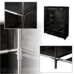 Fabric folding wardrobe XXL Black