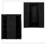 Fabric folding wardrobe XXL Black