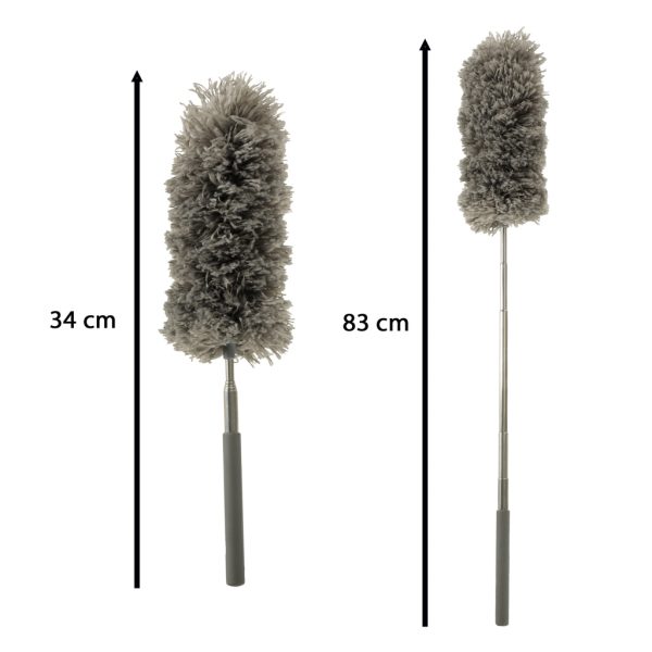 Telescopic broom dusting brush grey