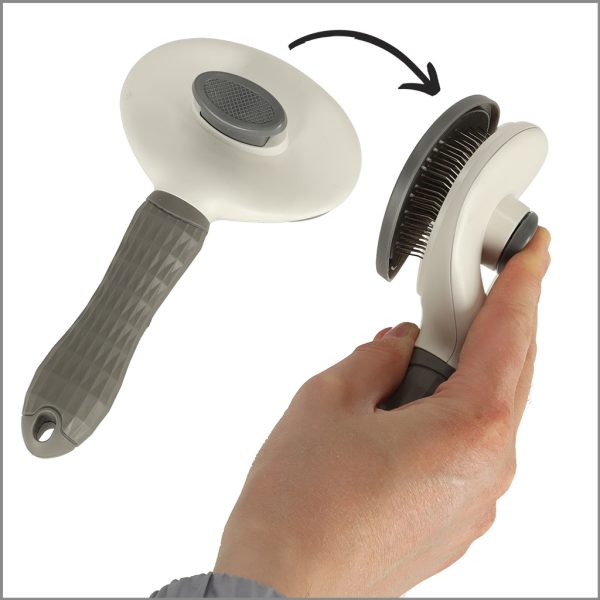 Self-cleaning brush for dog cat hair