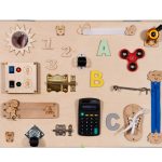 Wooden sensory manipulation board double-sided