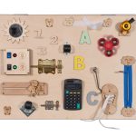 Wooden sensory manipulation board double-sided