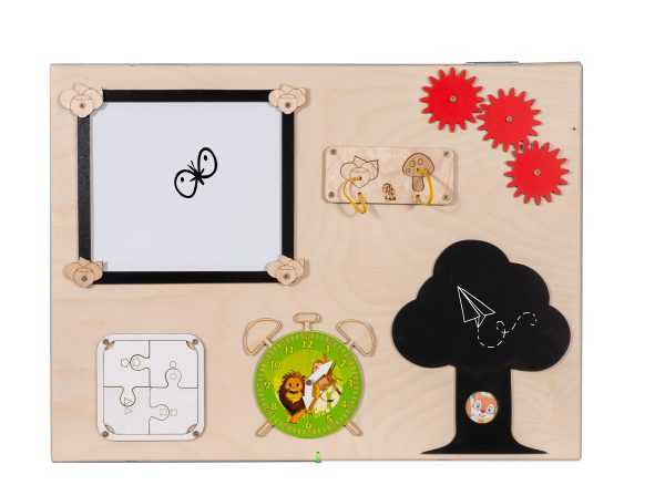 Wooden sensory manipulation board double-sided