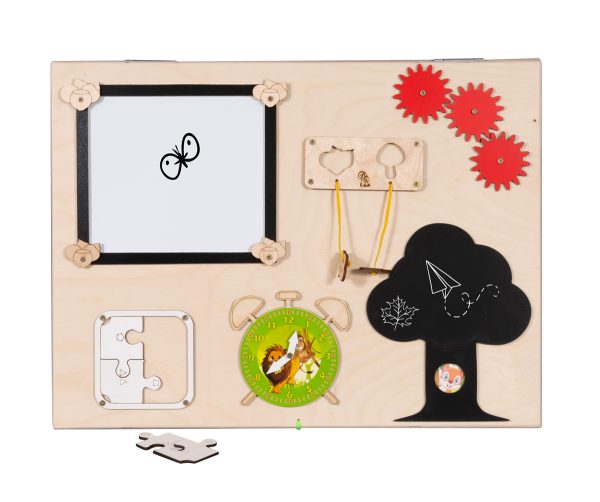 Wooden sensory manipulation board double-sided