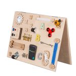 Wooden sensory manipulation board double-sided