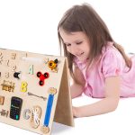 Wooden sensory manipulation board double-sided