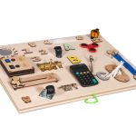 Wooden sensory manipulation board double-sided