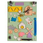 Two-sided chalkboard wooden farm colourful manipulative board