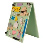 Two-sided chalkboard wooden farm colourful manipulative board
