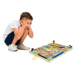 Two-sided chalkboard wooden farm colourful manipulative board
