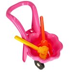 Children's wheelbarrow daisy garden set with shovel and rake pink