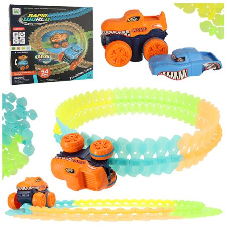 Luminous racing track to assemble with car 54 pieces