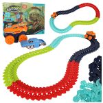 Car racing track with car 102 elements