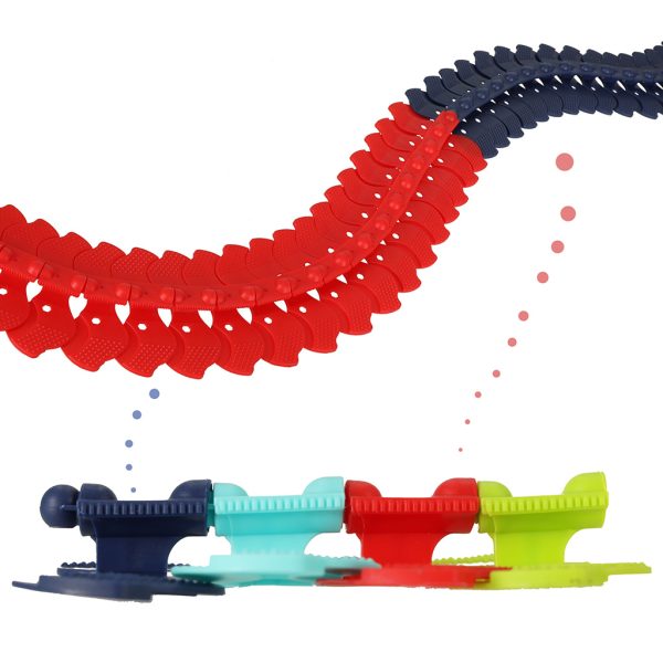 Car racing track with car 102 elements