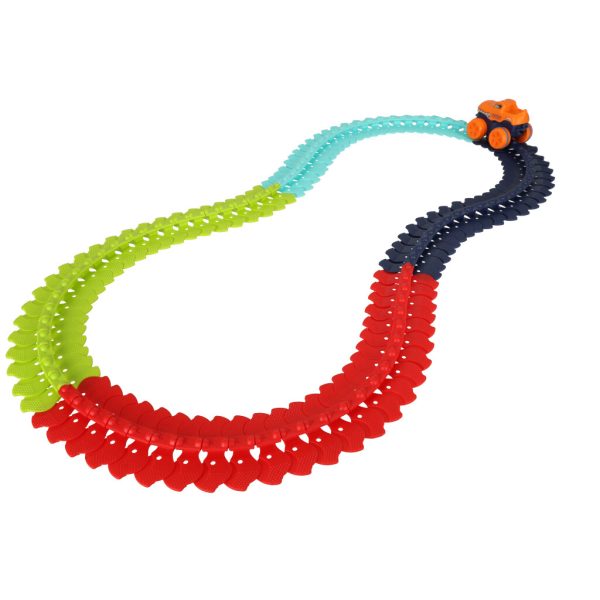 Car racing track with car 102 elements