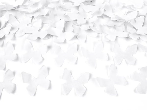 Confetti tube shooting with white butterflies 60cm