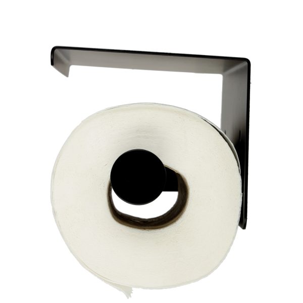 Toilet paper holder with shelf black