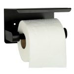 Toilet paper holder with shelf black