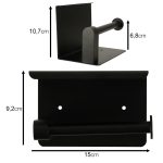 Toilet paper holder with shelf black