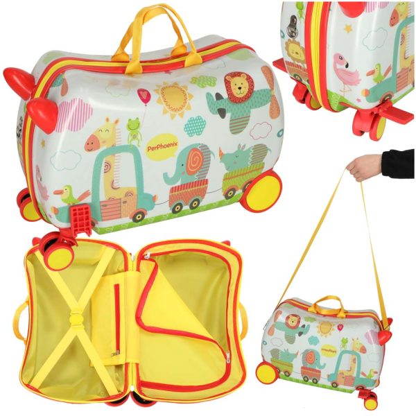 Children's travel case on wheels yellow