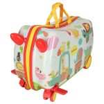 Children's travel case on wheels yellow