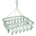 Linen laundry hanger blue