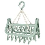 Linen laundry hanger blue