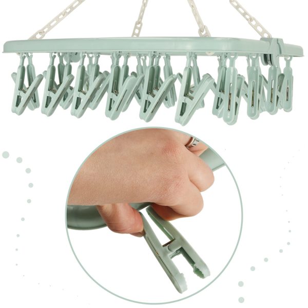 Linen laundry hanger blue