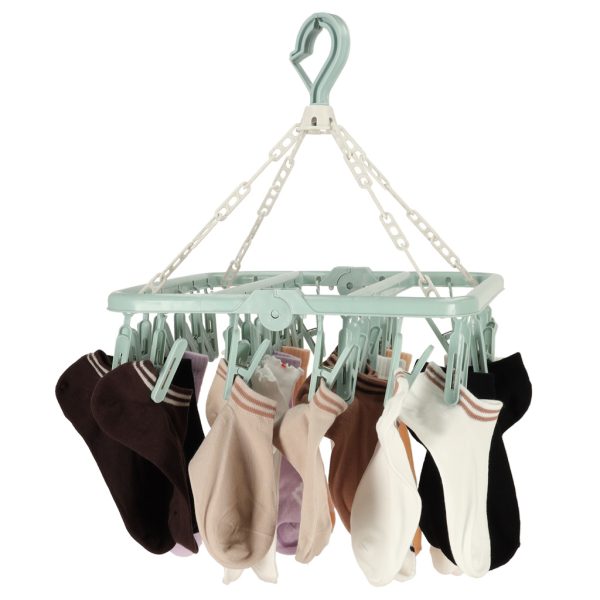 Linen laundry hanger blue